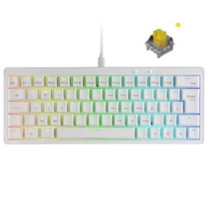 Teclado Gaming Mecánico Mars Gaming MKMINIPRO/ Switch Amarillo/ Blanco - Imagen 1
