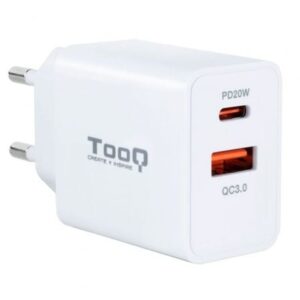 Cargador de Pared TooQ TQWC-2SC04WT/ 1xUSB Tipo-C/ 1xUSB/ 20W - Imagen 1