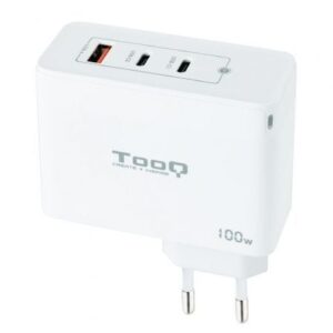 Cargador de Pared GaN TooQ TQWC-GANQC2PD100W/ 2xUSB Tipo-C/ 1xUSB/ 100W - Imagen 1