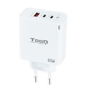 Cargador de Pared GaN TooQ TQWC-GANQC2PD65WT/ 2xUSB Tipo-C/ 1xUSB/ 65W - Imagen 1