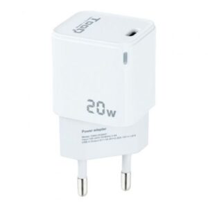 Cargador de Pared TooQ TQWC-PD20WT/ 1xUSB Tipo-C/ 20W/ Blanco - Imagen 1