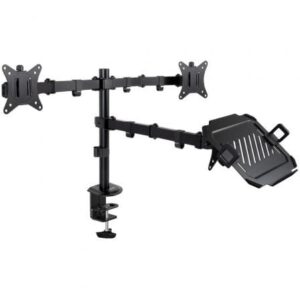 Soporte de Mesa para 2 Monitores y 1 Portátil TooQ DB1202TN-B/ Giratorio/ Inclinable/ hasta 9kg - Imagen 1