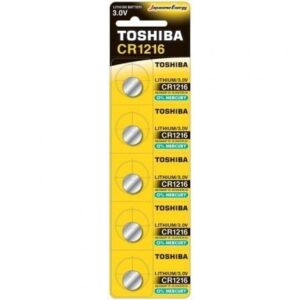 Pack de 5 Pilas de Botón Toshiba CR1216/ 3V - Imagen 1