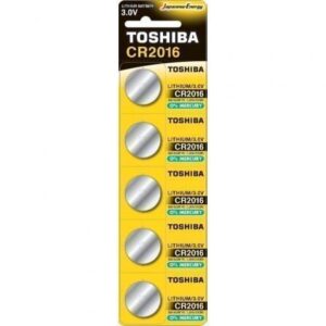 Pack de 5 Pilas de Botón Toshiba CR2016/ 3V - Imagen 1
