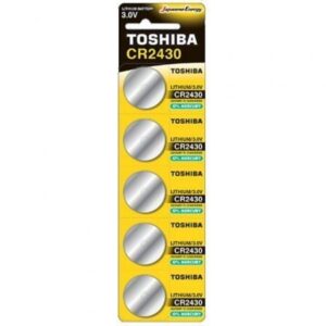 Pack de 5 Pilas de Botón Toshiba CR2430/ 3V/ Alcalinas - Imagen 1