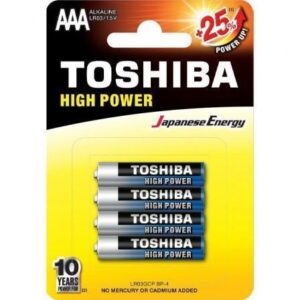 Pack de 4 Pilas AAA Toshiba High Power LR03/ 1.5V/ Alcalinas - Imagen 1