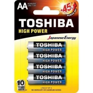 Pack de 4 Pilas AA Toshiba High Power LR6/ 1.5V/ Alcalinas - Imagen 1