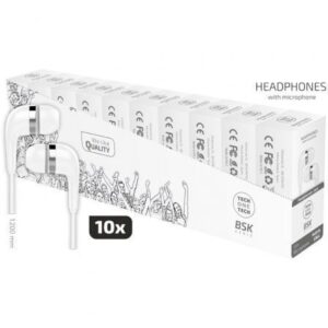Pack 10 Auriculares Intrauditivos Tech One TEC2955/ con Micrófono/ Jack 3.5/ Blancos - Imagen 1