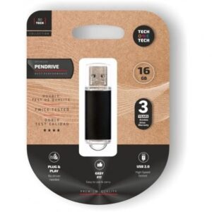 Pendrive 16GB Tech One Tech Basic USB 2.0/ Negro - Imagen 1