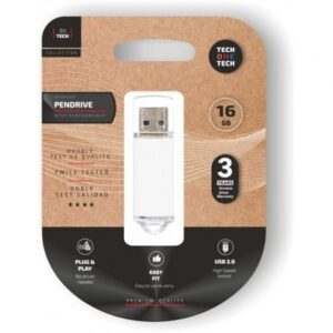 Pendrive 16GB Tech One Tech Basic USB 2.0/ Blanco - Imagen 1
