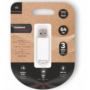 Pendrive 64GB Tech One Tech Basic USB 2.0/ Blanco - Imagen 1