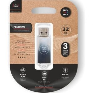 Pendrive 32GB Tech One Tech Be B&W USB 2.0/ Blanco y Negro Degradado - Imagen 1
