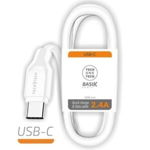 Cable USB Tipo-C Tech One Tech TEC2903/ USB Tipo-C Macho - USB Macho/ 1m/ Blanco - Imagen 1