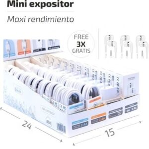 Expositor BSK Tech One TEC2991/ Incluye 10 Cargadores, 20 Cables BASIK y 10 Auriculares - Imagen 1