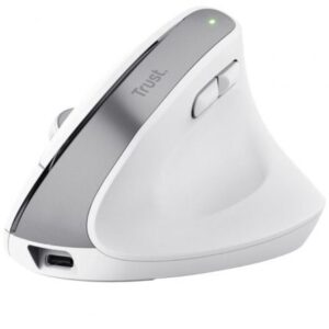 Ratón Ergonómico Inalámbrico por Bluetooth Trust Bayo+/ Batería Recargable/ Hasta 2400 DPI/ Blanco - Imagen 1