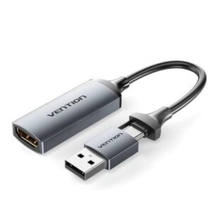 Conversor HDMI 4K 60Hz Vention ACWHA/ HDMI Hembra / USB Macho - USB Tipo-C Macho/ 480Mbps/ 10cm/ Negro - Imagen 1