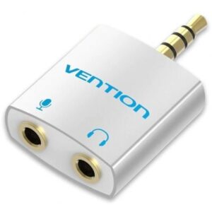 Adaptador Audio Vention BDBW0/ Jack 3.5 Macho - 2x Jack 3.5 Hembra/ Blanco - Imagen 1