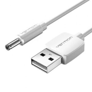 Cable Alimentación Vention CEXWD/ USB Macho - DC 3.5mm Macho/ 50cm/ Blanco