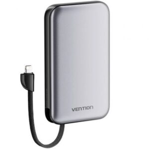 Powerbank 10000mAh Vention I12IA/ 20W/ Negra/ Incluye Cable USB Tipo-C y Lightning - Imagen 1