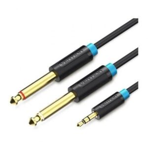 Cable Estéreo Vention BACBJ/ Jack 3.5 Macho - 2x Jack 6.5 Macho/ 5m/ Negro - Imagen 1