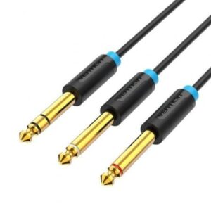 Cable Estéreo Vention BATBH/ Jack 6.35 Macho - 2x Jack 6.35 Macho/ 2m/ Negro - Imagen 1
