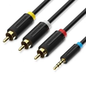 Cable Estéreo Vention BCCBG/ Jack 2.5 Macho - 3x RCA Macho/ 1.5m/ Negro - Imagen 1