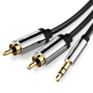 Cable Estéreo Vention BCFBH/ Jack 3.5 Macho - 2x RCA Macho/ 2m/ Negro - Imagen 1