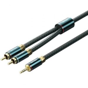 Cable Audio Vention BCSGF/ 2x RCA Macho - Jack 3.5 Macho/ 1m/ Verde y Negro - Imagen 1