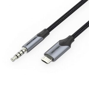 Cable Audio Vention BDGBG/ MicroUSB Macho - Jack 3.5 Macho/ 1.5m/ Negro - Imagen 1