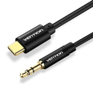 Cable Conversor Audio Vention BGABF/ USB Tipo-C Macho - Jack 3.5 Macho/ 1m/ Negro - Imagen 1