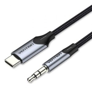 Cable Conversor Audio Vention BGKHF/ USB Tipo-C Macho - Jack 3.5 Macho/ 1m/ Gris - Imagen 1