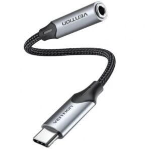 Conversor Vention BGMHF/ Jack 3.5 Hembra - USB Tipo-C Macho/ 1m/ Gris - Imagen 1
