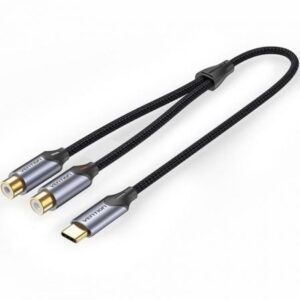 Cable Conversor Vention BGVHD/ 2x RCA Hembra - USB Tipo-C Macho/ 50cm/ Gris - Imagen 1