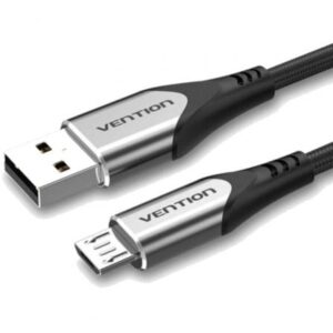 Cable USB 2.0 Vention COAHF/ USB Macho - MicroUSB Macho/ Hasta 60W/ 480Mbps/ 1m/ Gris - Imagen 1
