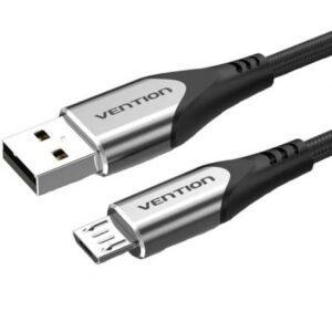 Cable USB 2.0 Vention COAHG/ USB Macho - MicroUSB Macho/ Hasta 60W/ 480Mbps/ 1.5m/ Gris - Imagen 1