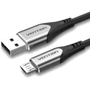 Cable USB 2.0 Vention COAHI/ USB Macho - MicroUSB Macho/ Hasta 60W/ 480Mbps/ 3m/ Gris - Imagen 1