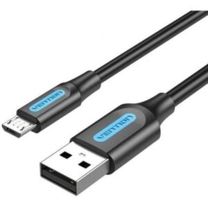 Cable USB 2.0 Vention COLBC/ USB Macho - MicroUSB Macho/ Hasta 60W/ 480Mbps/ 25cm/ Negro - Imagen 1