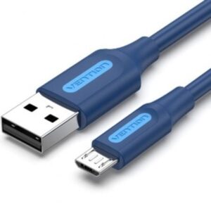 Cable USB 2.0 Vention COLLF/ USB Macho - MicroUSB Macho/ Hasta 60W/ 480Mbps/ 1m/ Azul - Imagen 1