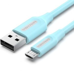 Cable USB 2.0 Vention COLSF/ USB Macho - MicroUSB Macho/ Hasta 60W/ 480Mbps/ 1m/ Azul - Imagen 1