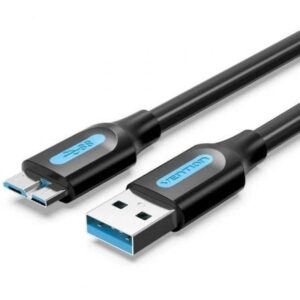 Cable USB 3.0 Vention COPBH/ USB Macho - MicroUSB Macho/ Hasta 10W/ 5Gbps/ 2m/ Negro - Imagen 1