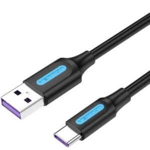 Cable USB 2.0 Tipo-C Vention CORBD/ USB Macho - USB Tipo-C Macho/ Hasta 100W/ 480Mbps/ 50cm/ Negro - Imagen 1