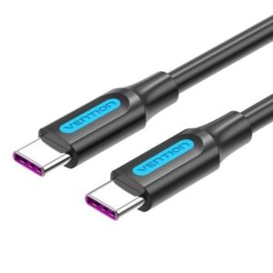 Cable USB 2.0 Tipo-C Vention COTBF/ USB Tipo-C Macho - USB Tipo-C Macho/ Hasta 100W/ 480Mbps/ 1m/ Negro - Imagen 1