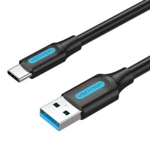 Cable USB 3.0 Tipo-C Vention COZBH/ USB Macho - USB Tipo-C Macho/ Hasta 60W/ 5Gbps/ 2m/ Negro - Imagen 1