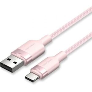 Cable USB 2.0 Tipo-C Vention CTNPF/ USB Tipo-C Macho - USB Macho/ Hasta 60W/ 480Mbps/ 1m/ Rosa - Imagen 1