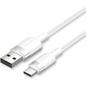Cable USB 2.0 Tipo-C Vention CTNWH/ USB Tipo-C Macho - USB Macho/ Hasta 60W/ 480Mbps/ 2m/ Blanco - Imagen 1