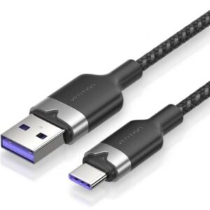 Cable USB 2.0 Tipo-C Vention CTOBH/ USB Tipo-C Macho - USB Macho/ Hasta 100W/ 480Mbps/ 2m/ Negro - Imagen 1