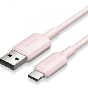 Cable USB 2.0 Tipo-C Vention CTQPF/ USB Tipo-C Macho - USB Macho/ Hasta 60W/ 480Mbps/ 1m/ Rosa - Imagen 1
