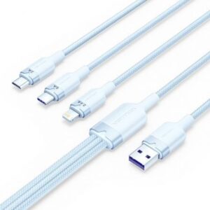 Cable USB 2.0 Lightning Vention CTRLG/ USB Macho/ USB Tipo-C Macho - MicroUSB Macho - Lightning Macho/ 1.5m/ Azul - Imagen 1