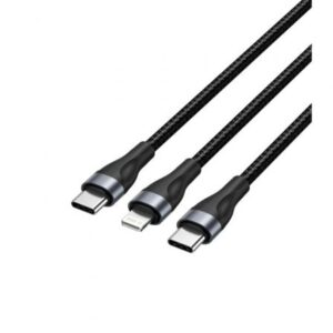 Cable USB Tipo-C Vention H17BAV/ USB Tipo-C Macho - Lightning Macho/ USB Tipo-C Macho/ 60W/ 480Mbps/ 1.2m/ Negro - Imagen 1