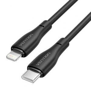 Cable USB Tipo-C Lightning Vention H28BF/ USB Tipo-C Macho - Lightning Macho/ 27W/ 480Mbps/ 1m/ Negro - Imagen 1